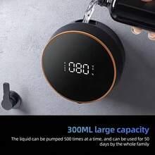 300ml Wall-Mounted Automatic Foam Soap Dispenser, Touchless Infrared Sensor Hand Wash Liquid Soap Dispenser, USB Rechargeable Round Soap Pump, Drill-Free Installation, IPX5 Waterproof, 0.25s Quick Foam, 3 Adjustable Foam Levels, Digital Display Of Battery & Temperature, Suitable For Various Liquid, High-Efficiency & Low-Power Motor, Quiet Operation, Applicable For Bathroom, Toilet And Kitchen, Essential For Daily Life And Holiday Gifts - Multicolor - View 10