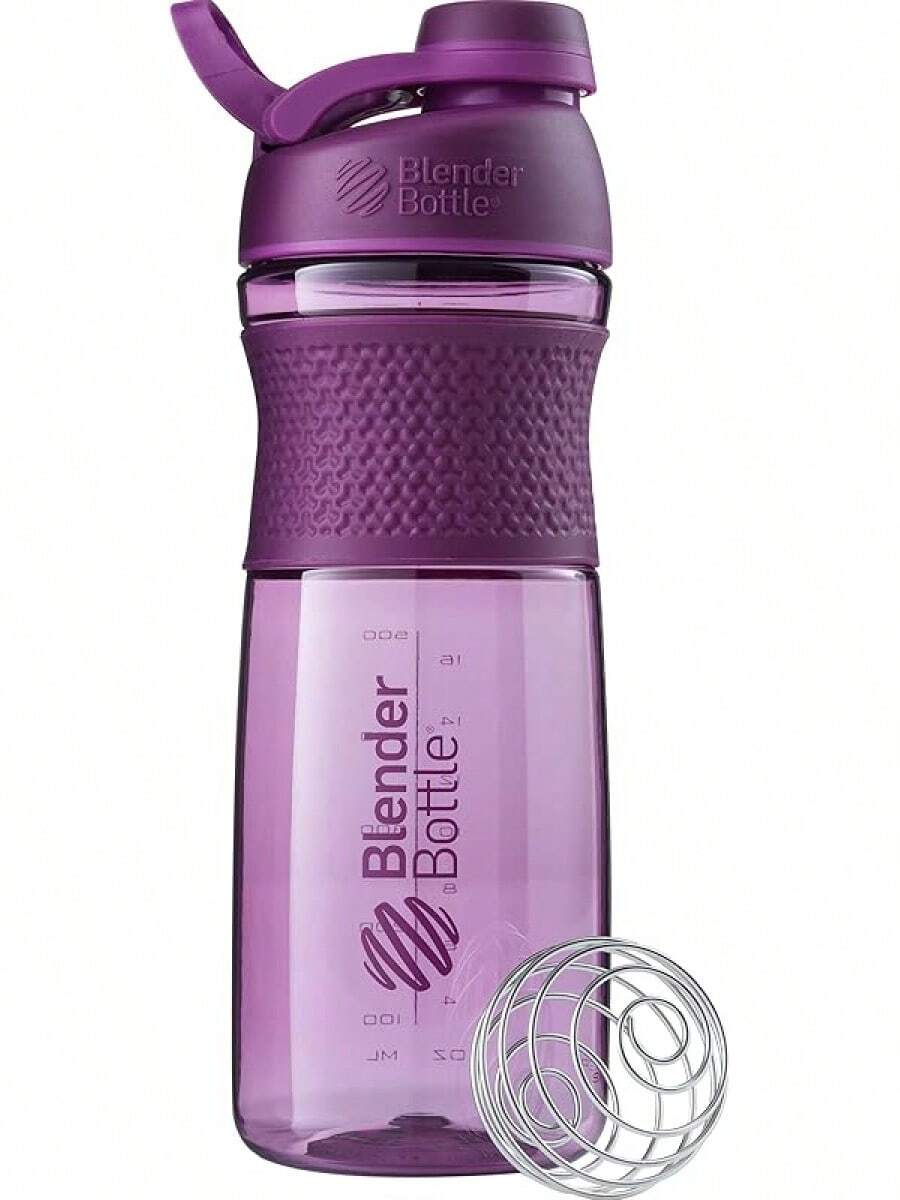 BlenderBottle SportMixer Shaker Bottle Protein Shakes And Pre Workout, 20-Ounce, Black - Plum - 查看 1