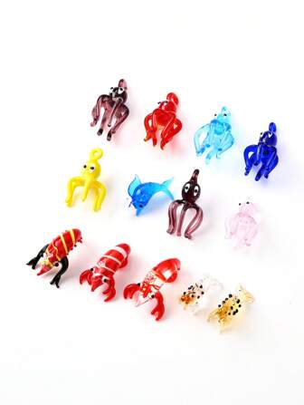 1-5 件随机多色珐琅陶瓷手绘海洋生物装饰，适合 DIY 珠宝制作 - 吊坠、项链、耳环、钥匙扣、手机挂饰，适合送给家人、情侣、朋友的礼物
