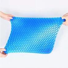 Gel Seat Cushion, Cooling Seat Cushion (Super Large And Thick), Breathable Honeycomb Design Absorbs Pressure Points, Gel Seat Cushion For Office Chairs, Car Seat Cushion For Wheelchair - 藍色 - 查看 4