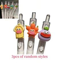 3pcs/5pcs Cute & Funny Vegetable & Flower Shaped Black Quick-Drying Neutral Pens, Gel Pens, Ballpoint Pens, Cute Vegetable & Flower Pressurized Pens, Suitable For Students And Girls, Back To School Gifts, Stocking Stuffers