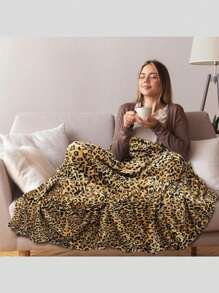 1 pătură moale din fleece cu imprimeu leopard, pătură caldă pentru canapea, TV, somn, camping, călătorii, pătură cadou pentru toate anotimpurile, potrivită pentru birou, casă, canapea, pat