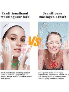 Minune de curățare facială din silicon, Perie de curățare, Curățarea porilor, Demachiant facial cu păr moale, Dispozitiv de curățare pentru persoane leneșe, Perie de curățare facială pentru bărbați, Demachiant facial din silicon de Ziua Îndrăgostiților pentru el/ea, Perie de spălare a mâinilor, Îngrijire manuală a pielii impermeabilă, Îngrijire facială, Perie pentru pâine, Pentru curățare și exfoliere