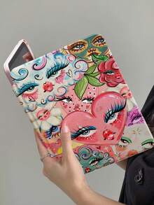 Double-Sided Painted 720 Degree Rotating Stand Acrylic Transparent Crystal Back Cover Tablet Case Compatible With IPad 10th Generation, IPad (A16) 11 Inch 11th Generation 2025, Anti-Bending Tablet Case With Pen Holder, Anti-Bending, Shockproof, Horizontal And Vertical Rotation, Sleep/Wake Function - Multicolor - View 9