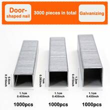 重型订书钉 8/10/12 毫米（0.31/0.39/0.47 英寸）- 1000 件/3000 件高品质 - 适用于重型订书机、木工、家具、DIY 项目 - 銀色 - 查看 3