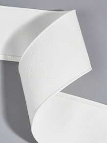 1 pièce Robe longue en tissu PU à grain de lézard métallique doré avec nœud à double couche et ceinture de taille. Design mode et polyvalent, convient pour un usage quotidien.