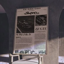 1 Pc Canvas Painting,Tokyo Times, Supra, 2JZ GTE, SUPRA -IV, 1993,Wood Framed Painting (1) Thickness 2.5 Cm/ 1 Inch-Home Decoration For All Occasions,Ideal New Year, Valentine's Day,Thanksgiving,Easter,Christmas Gift,Room Decoration Aesthetic,Wall Decoration Art,Perfect Gift,Autumn And Winter Wall Decoration,Living Room Decoration, Bedroom Decoration, Kitchen Decoration, Entry Decoration, Bathroom Decoration, Direct Wall Painting, High Quality Wall Painting Poster,Modern Home Decoration Stretched And Framed Ready To Hang - màu đen - Xem 1