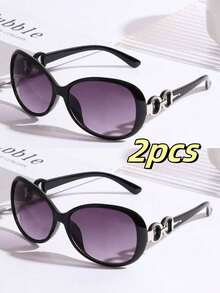 1/2/3 pares de gafas de moda ultraligeras y oversize para mujer, con bisagras plateadas únicas, versátiles para el estilo callejero, adecuadas para conducir, la vida diaria y los viajes al aire libre - Multicolor - Ver 8