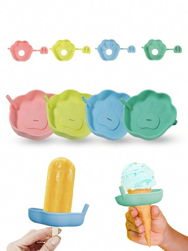 Molde de silicona fácil de limpiar para helados - a prueba de fugas, reutilizable, perfecto para fiestas de verano, con tapa antigoteo, excelente para postres de verano, soporte para paletas