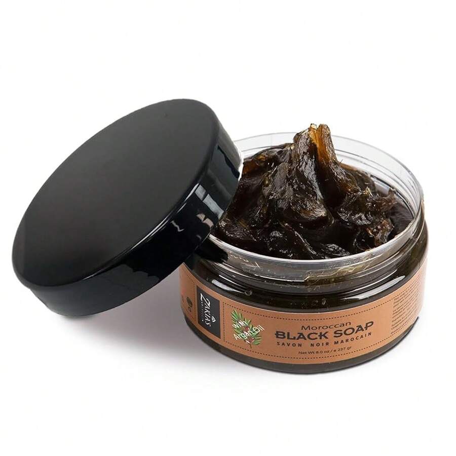 Zakia's Morocco Black Soap (Beldi) With Lavender Scent -% Natural, Body Scrub, & Natural, Purifying, Cleansing, Exfoliating Hammam Ritual- 8.0 Oz / 226gr - Argan - 查看 1