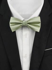 1 pieza Corbata de moño brillante de moda para hombres, adecuada para bodas, celebraciones y fiestas diarias - Verde - Ver 3