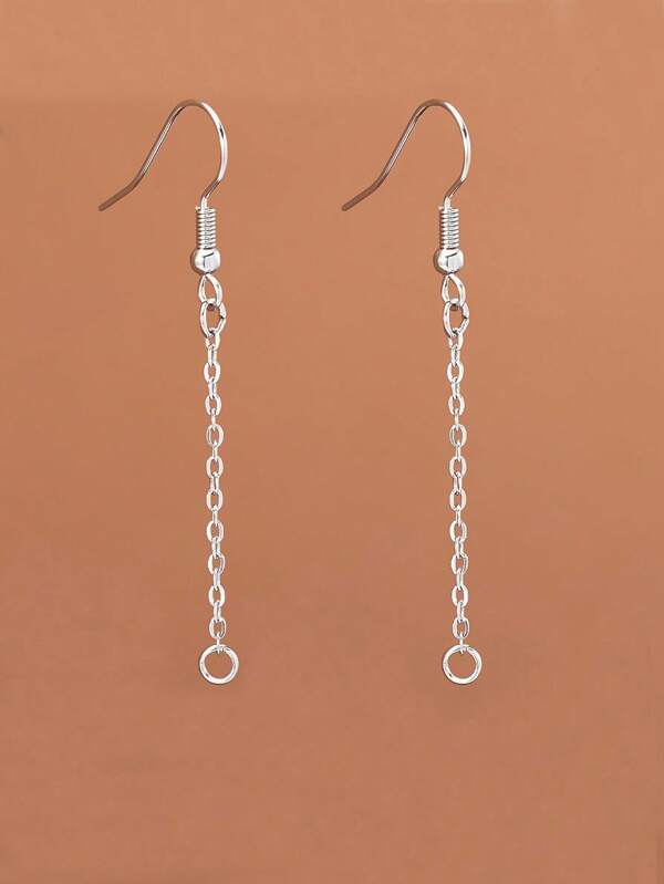 50 piezas/10 piezas Ganchos de pendientes de acero inoxidable con anillo conector, accesorios de alambre para pendientes colgantes, suministros para manualidades de joyería DIY
