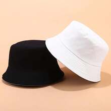 Unisex Reversible Bucket Hat For Beach And Fishing - Black White - View 4