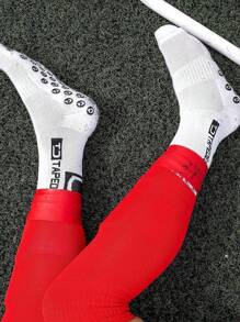 1 Par de Calcetines de Fútbol para Hombre con Agarre, Calcetines Atléticos Antideslizantes con Almohadillas Acolchadas para Fútbol/Baloncesto/Hockey