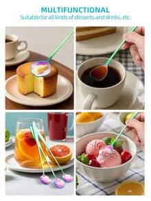 4/8-Piece Stainless Steel Creative Cutlery Set, Rose/Sakura/Chrysanthemum/Heart-Shaped Spoon, Dessert Spoon, Ice Cream Spoon, Coffee Spoon, Cake Spoon, Suitable For Restaurants, Hotels, Cafes, Bars, Schools, Home Kitchens, Christmas Gifts