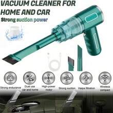 Aspiradora de mano, aspiradora de coche con fuerte potencia de succión, inalámbrica y recargable con gran rendimiento - Aspiradora portátil para hogar y coche