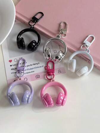 1 件男女通用渐变音符钥匙扣耳机挂绳手机带多功能音乐节礼物背包装饰