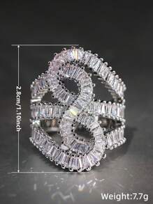 1 PC Glamorous Cubic Zirconia Ring For Women Wedding Engagement Valentine's Day Party Gift