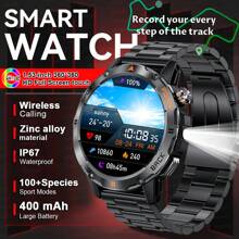 GUHUAVMI 1pc Outdoor Sports Smart Watch, 1.53inch HD Screen, With LED Flashlight, Wireless Call, Info Push, Compass, Heart Rate/Sleep Monitoring, Fitness Tracker Smartwatch, IP67 Waterproof Watch For Men Women, Suitable For Android IOS