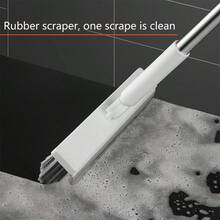 1 pieza Cepillo de piso 2 en 1, cepillo para grietas de mango largo, cepillo de limpieza con cerdas duras mejorado con raspador, rotación de 120°, adecuado para limpiar baño, vidrio, patio, cocina, artículo esencial para volver a la escuela - Multicolor - Ver 7