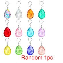 12 pièces/paquet Prismes de Suncatcher en cristal de 38 mm Bauhinia multicolores Cristaux de lustre de remplacement Perles de verre pour décoration de fenêtre suspendue