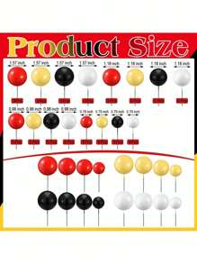 72 Stücke mehrfarbige Schaumstoff Kugeln als Kuchentoppers, Schaumstoff Kugel Kuchendekorationen, Mini Kugel Kucheneinlagen, gemischte Packung in verschiedenen Größen und Farben, geeignet für Geburtstagskuchendekorationen, Taufkuchendekorationen, Hochzeitstortendekorationen, geeignet für DIY (blau, gold, schwarz, rot, lila, rosa, etc.)