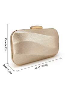 Minimalist Rose Gold PU Leather Clutch Bag, Solid Color Luxury Women's Handbag For Evening Party, Wedding, Banquet, High-End Fashion Lady Purse, Formal Dress Envelope Bag, Versatile Elegant Box Bag, Shoulder/Crossbody Chain Bag, Adult Birthday, Cocktail Party, Small Purse, Fashionable Socialite Style