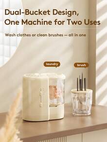 GENAI 二合一迷你洗衣机，适用于内衣和化妆刷，双桶，USB供电，5分钟清洁