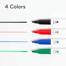 2025U Brands Fine Tip Dry Erase Markers With Eraser, Low Odor Whiteboard Markers Fine Tip, Assorted Bright Colors, Set Of 6 - 1 個(4 包) - 查看 3