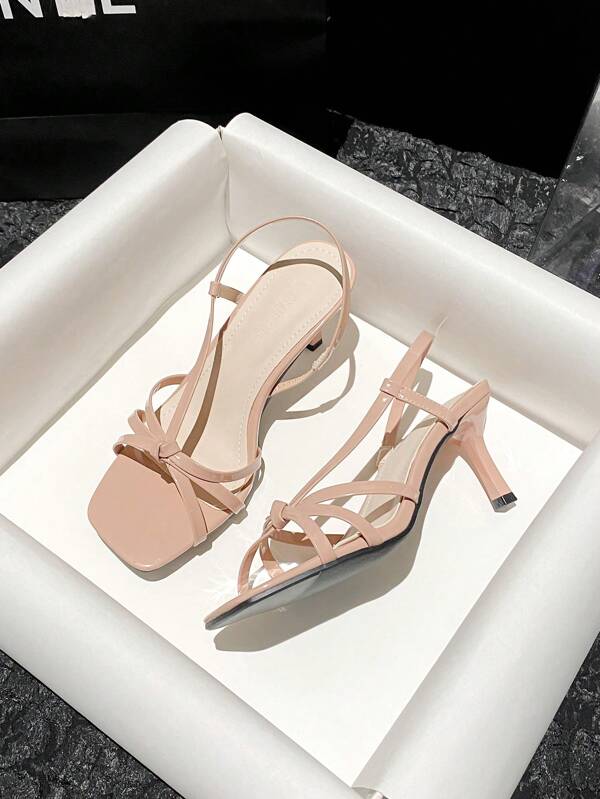 Sandalias de tacón alto y plataforma con punta cuadrada, tira de tobillo y tacón ancho, zapatos versátiles para vestidos de fiesta