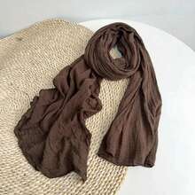 Spring Summer Japanese Style Men's Women's Versatile Cotton Linen Scarf Classic Stripe Long Double Purpose Neck Protection Scarf - Black - View 10