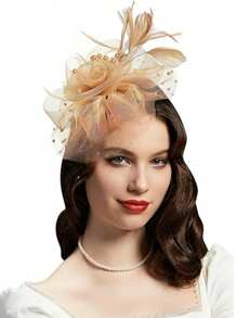 1 buc Fascinator cu pene, petrecere de ceai, elegante, Kentucky Derby, pălării, cutie de pilulă, cocktail, nuntă, mireasă, fascinatoare, bandă de susținere pentru femei și fete, cadou de ziua de naștere de Ziua Mamei, chestii școlare, elegant, toamnă