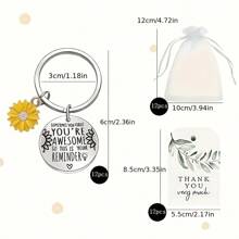 1 Stück/12 Stück/20 Stück inspirierendes Sonnenblumen Schlüsselanhänger Geschenkset, Organza Beutel Dankeschön Anhänger für Partyartikel, Du bist FANTASTISCH, inspirierende Worte Rucksack für die Schule