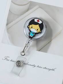 1 Stück Cartoon Krankenschwester Ausweishalter mit Stethoskop, Maske, Medizinbox, Zähne, Pillen und Krankenschwestern-Uniform Design, einziehbarer Ausweishalter mit leicht zu benutzender Befestigung, süßer ID-Halter, Geschenk für Ärzte und Krankenschwestern, Auto-Accessoires, Taschenbaumler, Schule, Goth Y2k - Verschiedenfarbig - Übersicht 32