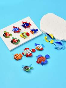 1/5 piezas Decoración de vida marina pintada a mano de cerámica esmaltada multicolor, apta para manualidades DIY como colgantes, collares, pendientes, llaveros, correas de teléfono como regalos para familiares, parejas y amigos