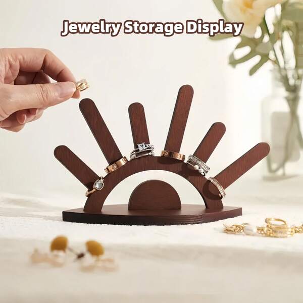 1pc Jewelry Storage Display Stand For Necklaces, Bracelets, Earrings And Rings ,Festival Gifts,Wooden Handicraft Ornaments,Back To School For Women Storage Organizer Travel Essentials Back To School Dormitory Storage