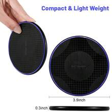 快速无线充电器，15W Max 无线充电板兼容 16/15/14/13/12/SE/11/11 Pro/XS Max/XR/X/8、Air Pods；适用于三星 Galaxy S23/S22/Note、Pixel/G8 7 的无线充电垫 - 花紋圓盤黑色 - 查看 7