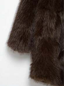 Seelio Women's Faux Fur Oversized Coat, Warm And Cozy European Style, Winter New Arrival - Brown - View 8