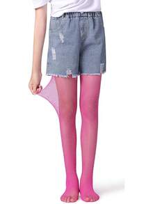 Henwarry Girls Sparkle Fishnet Stockings Children's High Waist Tights Rhinestone Hollow Out Party Pantyhose