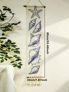 1 tấm thảm treo tường phong cách Boho hình vỏ sò và sao biển, trang trí mùa hè, có tua rua, phù hợp cho phòng khách và phòng ngủ, tranh treo tường dọc, trang trí tường dọc hẹp cho phòng ngủ, phòng tắm và phòng khách (số lượng tua rua ngẫu nhiên) - Nhiều màu - Xem 8