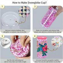 16 Oz Plastic Snowglobe Tumbler, 6 Pack Pre-Drilled Double Wall Plastic Clear Cup For Glitter Snow Globe Diy, Double Wall Snowglobe Cup With Clear Lid - 16oz Trong suốt - Xem 7