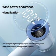 PHILIPS Handheld Fan ACR3222 LED Digital Display Strong Wind Power Full Wind Feeling Fast Charging Small And Convenient Easy To Carry Lightweight Blue - Blue - View 2