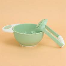 1 件婴儿手动食物研磨机、婴幼儿喂食果泥搅拌机、水果/蔬菜捣碎器和碗套装、喂食用具、婴儿护理用品