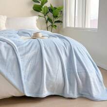 1 pieza Manta de franela lisa, apta para dormitorio, sofá, todo el año