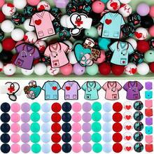 25/56PCS Multi-Size 2D Nurse Series Silicone Beads Set, Adult DIY Accessories, Suitable For DIY Beaded Pens, Earrings And More, Perfect As Holiday Birthday Gift Beads & Bead Assortments - 2D Nurse Series - View 15
