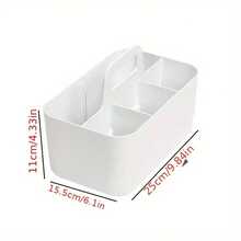 1pc Multi-Functional Storage Basket With Handle, Eyeglass & Accessories Organizer Box, Portable Pencil & Pen Holder Desk Organizer With 5 Compartments