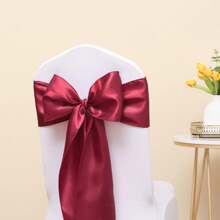 20pcs Satin Chair Sash Bows, 7" X 108", Universal Chair Covers Suitable For Weddings, Engagements, Parties, Banquets, Birthdays, Baby Showers, Christmas, Thanksgiving, Graduations And Other Celebrations. Ideal For Wedding Receptions, Banquets, Parties, Birthday Celebrations, Baby Showers, Graduation Ceremonies, Event Decorations