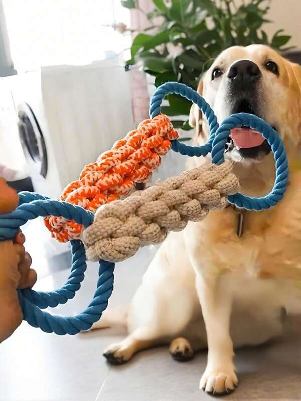 1pc Dog Chew Toy, Durable Braided Rope Toy For Teeth Cleaning And Interactive Tug Of War, Suitable For Medium And Large Dogs