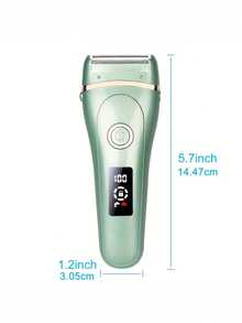 Rasoir rechargeable pour femmes avec affichage LED USB - Tondeuse à poils du corps - Pour les aisselles - Les jambes - La zone du maillot - Cadeau idéal pour la fête des mères et Noël - Blanc - Couleur verte