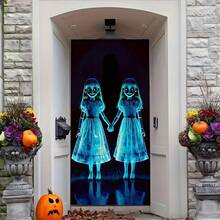 1 件万圣节鬼姐妹门帘 - 恐怖女巫姐妹悬挂门装饰，恐怖姐妹鬼魂门罩，适合万圣节派对，鬼屋装饰，巫术主题万圣节门挂，适合室内外装饰 2025 - 彩色 - 查看 7